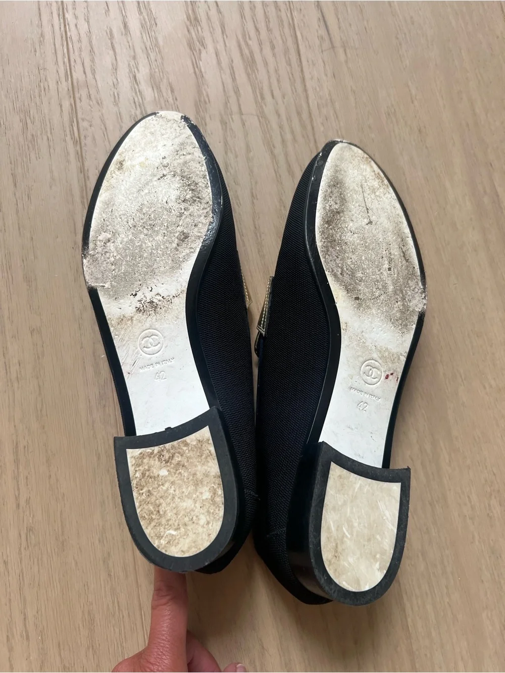 CHANEL Quilted-Trim Leather Penny Loafers